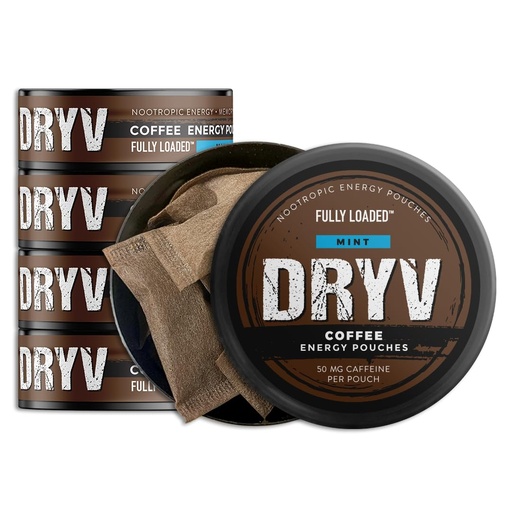 [BRSWY2YBOF4AECLP] Fully Loaded Chew Dryv Energy Pouches - 5 Pack Mint Pouches