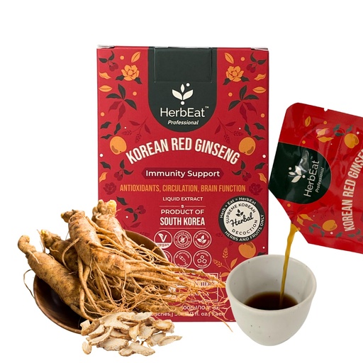[BRSROCTRDMIBGEI2] Korean Red Ginseng Prime Liquid Extract - 11mg Ginsenosides, 6-Year-Old Panax Red Ginseng for Energy & Immune Support - Dr. Kim Formulated, No Added Sugar, Vegan - 10 Pouches (30 mL Each)