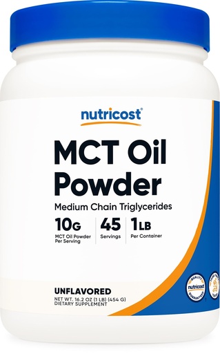 [BRSWGYY3OEFQMHIZ] Nutricost MCT Oil Powder 1LB (16oz) - Great for Keto, Ketosis and Ketogenic Diets - Zero Net Carbs, Non-GMO + Gluten Free (Medium Chain Triglyceride)