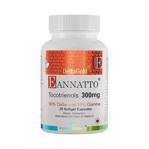 [BRSW2ZINAEPRQYL2] WELLNESS EXTRACT Eannatto Tocotrienols Vitamin E Supplements Tocopherol Free, Non-GMO, Gluten Free & Antioxidant (300MG 30 Softgels)