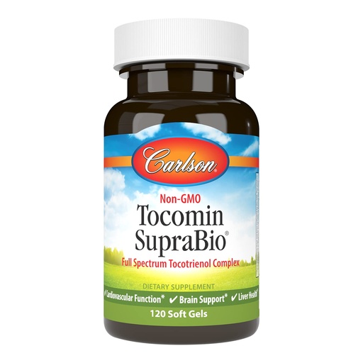 [BRSWECQ2OINQ4ALB] Carlson - Tocomin SupraBio, Full Spectrum Tocotrienol Complex, Non-GMO Tocotrienols, Alpha, Beta, Gamma, Delta, 120 Softgels