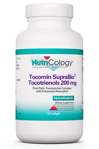 [BRSWIEIKPNYBYYLC] Nutricology Tocomin SupraBio Tocotrienols 200 mg - Supports Metabolic Balance, Liver Health & Immune Response - Optimal Absorption - Hypoallergenic - 120 Servings - 120 Softgels