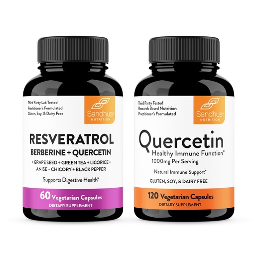 [BRSREZYLCQCGOHT5] Sandhu's Resveratrol & Quercetin Capsules | Supports Immune, Digestive & Gut Health