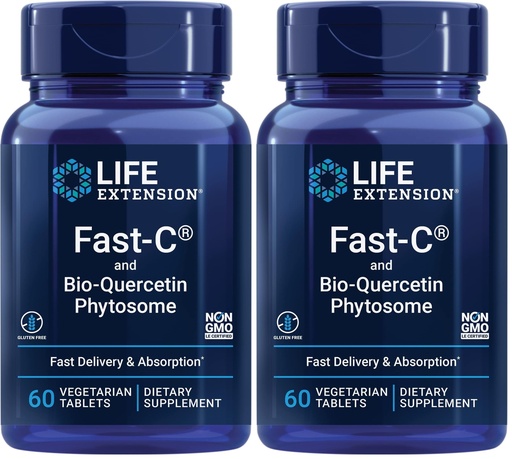 [BRSROBL6OIFG2AD7] Life Extension Fast-C & Bio-Quercetin Phytosome – Fast Delivery & Absorption Vitamin C Supplement for Optimum Immune Support – Gluten-Free, Non-GMO, Vegetarian – 60 Tablets (Pack of 2)