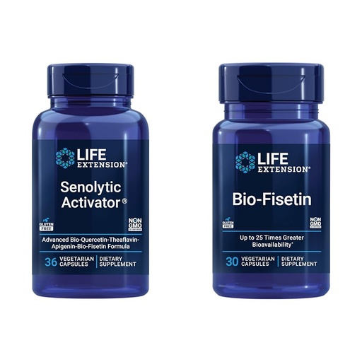 [BRSRAYYYBF4GYHIU] Life Extension Senolytic Activator with Quercetin & Fisetin - For Immune Support, Anti-Aging & Longevity - 36 Vegetarian Capsules & 30 Vegetarian Capsules of Bio-Fisetin for Cellular Health & Cognitive Health
