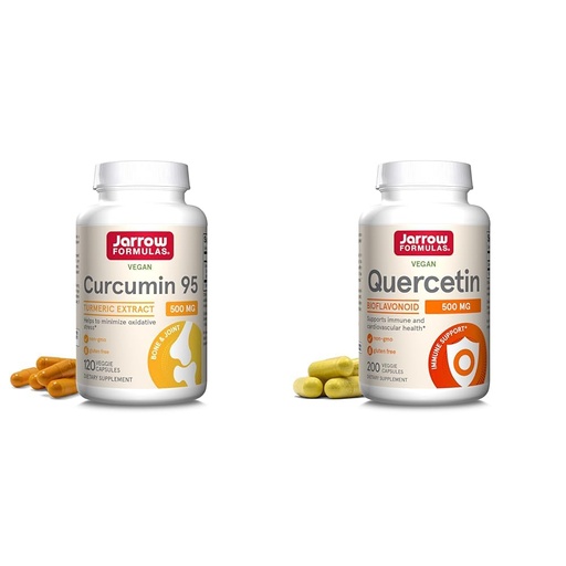 [BRSROAINOZ7WKELJ] Jarrow Formulas Curcumin 95 500mg - Up to 120 Servings (Veggie Caps) & Quercetin 500 mg - Bioflavonoid - Quercetin Dietary Supplement