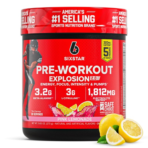 [BRSROH3QCV4GM3I7] Six Star Pre-Workout Powder for Men & Women, Pink Lemonade (30 Servings) - Preworkout Explosion 2.0 Energy Powder Drink Mix with Beta-Alanine & Caffeine - Sports Nutrition Supplement Products