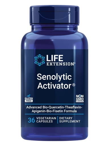 [BRSWGGAHOYNRAADX] Life Extension Senolytic Activator®*, Healthy Aging, Cellular Health Support, bioavailable quercetin and Fisetin, apigenin, Black Tea theaflavins, Gluten Free, Non-GMO, Vegetarian, 36 Capsules
