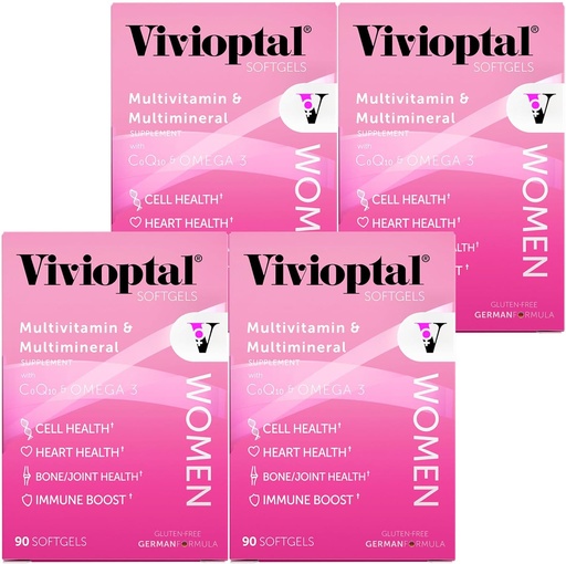 [BRSWIFD5ARYB6HIV] Vivioptale Frauen, 90 Kapseln (1 Jahr Versorgung), CoQ10 & Omega-3, Multivitamin & Multimineral, Glutenfrei, deutsche Formel