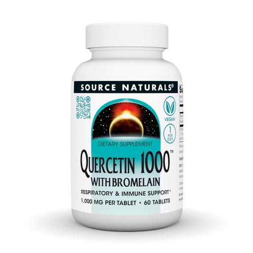 [BRSRGYAKC4DWYYIV] Source Naturlas Quercetin 1000 with Bromelain, Respiratory and Immune Support*, 1,000 mg Tablets, 60 Count