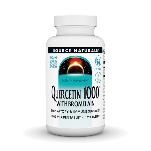 [BRSRGYAKCV6WMDT2] Source Naturlas Quercetin 1000 with Bromelain, Respiratory and Immune Support*, 1,000 mg Tablets, 120 Count