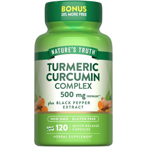 [BRSWICQBBAEAA2DG] Nature's Truth Turmeric Curcumin | 120 Capsules | with Black Pepper Extract | Non-GMO and Gluten Free Supplement