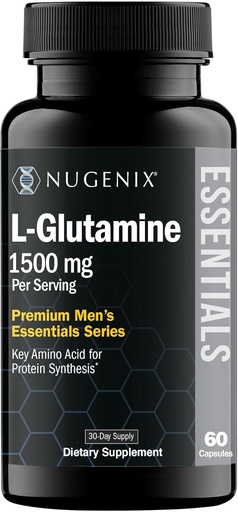 [BRSRAGQQA4DQADY4] Nugenix Essentials L-Glutamine, 1500mg 100% Botanical L-Glutamine Amino Amino Acid, Protein Synthesis, Supports Cellular Function, 60 cápsulas