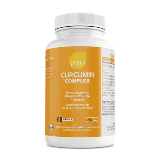 [BRSRAELYDIOQO236] PuroOmega Curcumin Complex - Tripple Concentrated Omega 3 Oil Blended with Highly bioavailable Turmeric Supplement, 2 Months Supply. A VitalemedyMD Product
