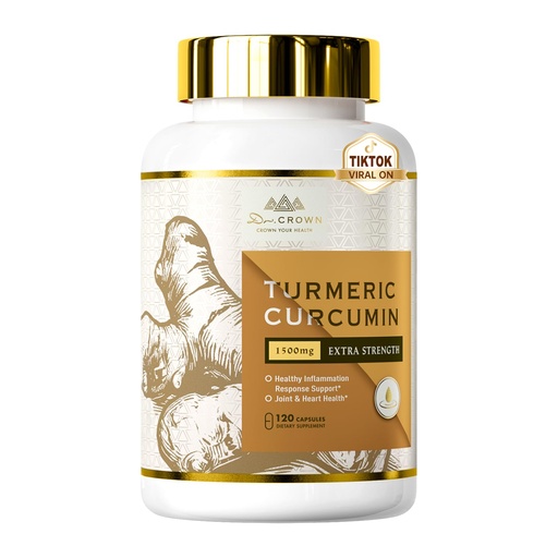 [BRSRGZQ6ABYBEFLP] Turmeric Curcumin Supplement 1,500mg, 95% Standardized Curcuminoid with Ginger, MCT Oil, & Black Pepper for Better Absorption, for Antioxidant & Joint Support, 120 Capsules