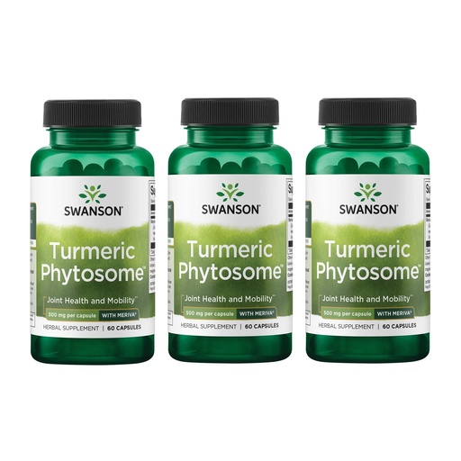 [BRSWGZIDOFYGOFDB] Swanson Turmeric Phytosome with Meriva 500 Milligrams 60 Capsules (3 Pack)