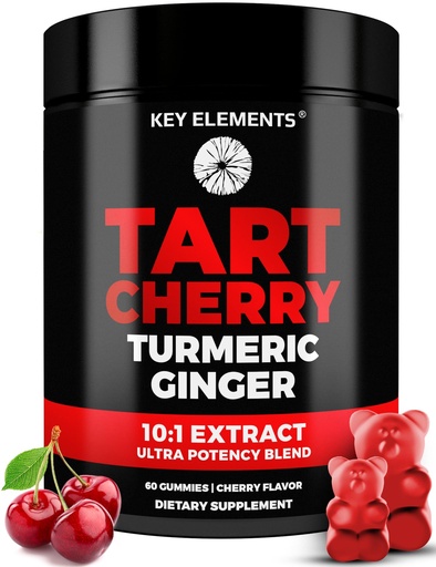 [BRSROCYQOYNWKCI2] [Ultra Strength] Tart Cherry Gummies Extract with Turmeric & Ginger - Natural Tart Cherry Supplement for Uric Acid Cleanse Support & Recovery Gummies