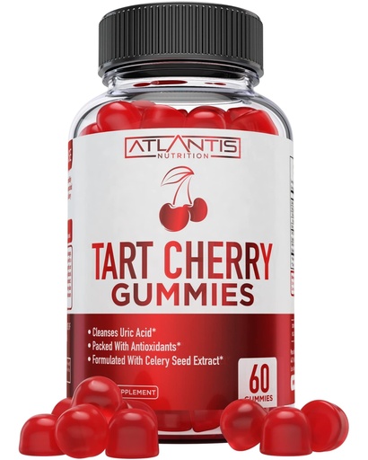 [BRSRMYYHOQGWOC3H] Atlantis Nutrition Tart Cherry Gummies with Celery Seed Extract - Advanced Uric Acid Cleanse for Immediate Relief | Joint Relief & Recovery | Powerful Antioxidant with Joint Support - 60 Gummies