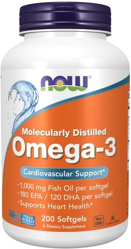 [BRSWIYT7OBYQI23K] Now Foods OMEGA-3 FISH OIL 200 Softgels