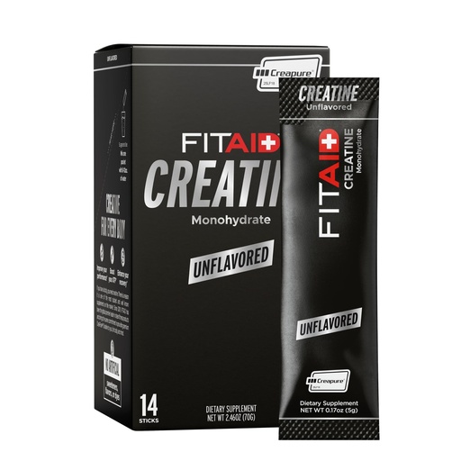 [BRSRGCQROQFB4337] FITAID Essentials Creatine Powder, CreaPure Creatine Monohydrate, ATP Production for Weightlifting, Running, Naturally Flavored, Smooth-Mixing, Easy on Stomach, Resealable (14 Servings, Unflavored)