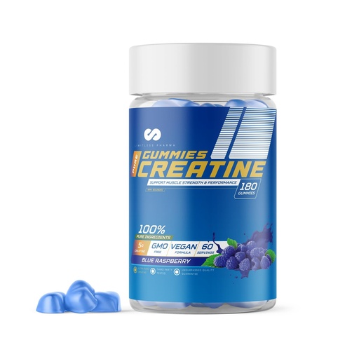 [BRSRAYANDMDWGA3H] Limitless Pharma Pure Creatine Gummy Candy | 5g Creatine Monohydrate | Muscle, Strength, Endurance & Performance | Low Sugar, GMO Free, Vegan | 60 Servings, 180 Gummies (Blue Raspberry)