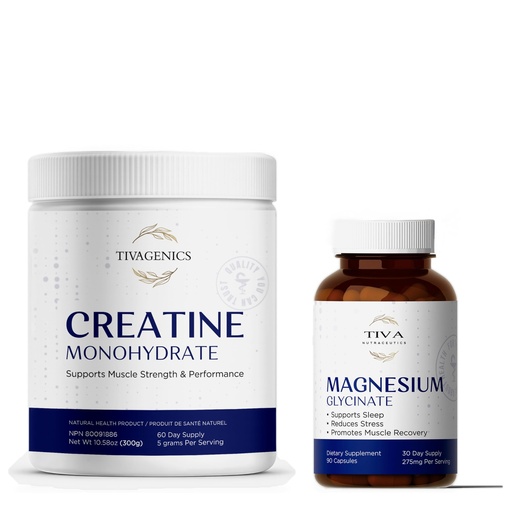 [BRSREFI7C4BWCE36] Creatine Monohydrate + Magnesium Glycinate Supplement | Muscle Strength, Recovery & Sleep Support | Unflavored Powder + 90 Capsules | Vegan, Non-GMO