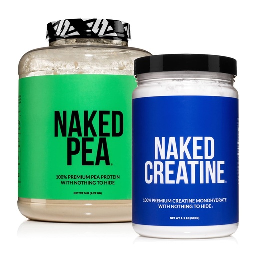[BRSRMALRBYNWYCLB] NAKED Vegan Muscle Growth and Recovery Bundle Creatine and 5LB Unflavored Pea