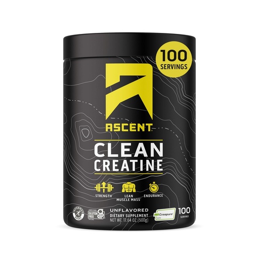 [BRSREHQPPMBQ4CDJ] Ascent Clean Creatine Monohydrate Powder - 5G Per Serving, Creapure Creatine Supplement - Unflavored, 100 Servings