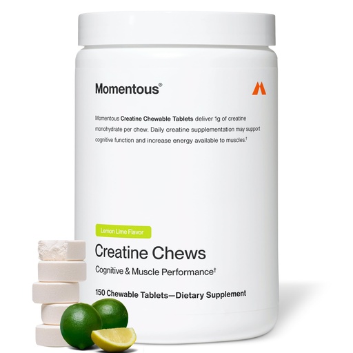 [BRSREBD5DJYQ233B] Momentous Creatine Chews - Creatine Monohydrate - Supports Strength, Lean Muscle, & Recovery for Men & Women - NSF Certified for Sport - 150 Chewable Tablets - Lemon Lime