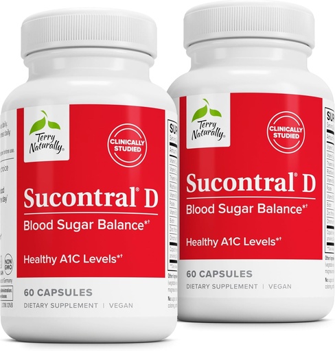 [BRSWKHYRC4IBCHTK] Terry Luonnollisesti Sucontral D - B-komplex & Folaatti täydennysosa - Hiilihydraatti Metabolia Tuki - Vitamiini & Mineraali täydentää sinkki & Kromi - 60 kapselia (pakkaus 2)