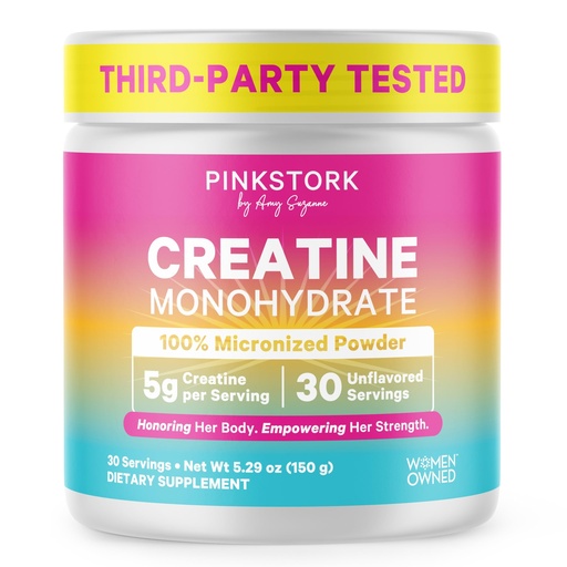 [BRSREZIDOECB6CLB] Pink Stork Creatine Monohydrate for Women | Micronized Creatine Powder | 5 g Unflavored | Supports Muscle Health, Energy, Cognitive Function | Clean Alternative to Pills or Gummies | 30 Servings