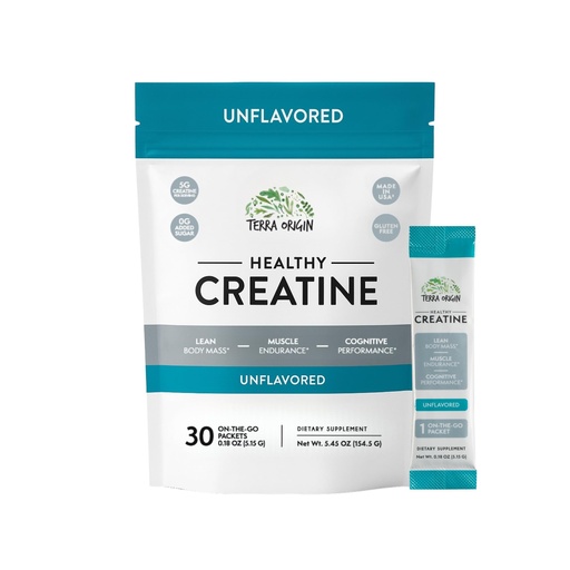[BRSRGZT4O4IG2YLD] TERRA ORIGIN Healthy Creatine Micronized Monohydrate Powder | 30 Stick Packs | Support for Muscle and Cognitive Performance* | Supplement for Women and Men | Unflavored, Gluten Free, Zero Sugar