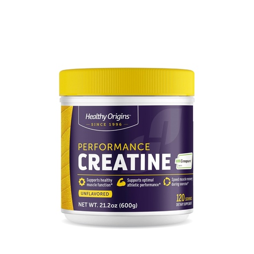 [BRSRA2QFBEFWOAIV] Healthy Origins® Performance Creatine with Creapure®, Unflavored Micronized Powder, Supports Muscle Function, Energy & Recovery, 21.2oz (600g), 120 Servings