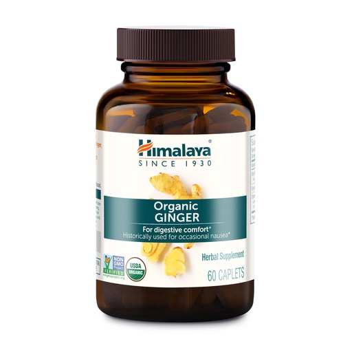 [BRSWIY3YDJ4Q2EDO] Himalaya Organic Ginger, 60 Day Supply - Digestive Health Supplement for Nausea, Upset Stomach Relief, and Occasional Bloating and Heartburn - USDA Organic, Vegan, Non-GMO, Gluten Free, 60 Caplets
