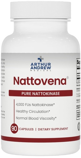 [BRSWIFACC5YAYHLK] Arthur Andrew Medical, Nattovena, Pure Nattokinase Supplement, Double Strength 4,000 FUs per Capsule, 90