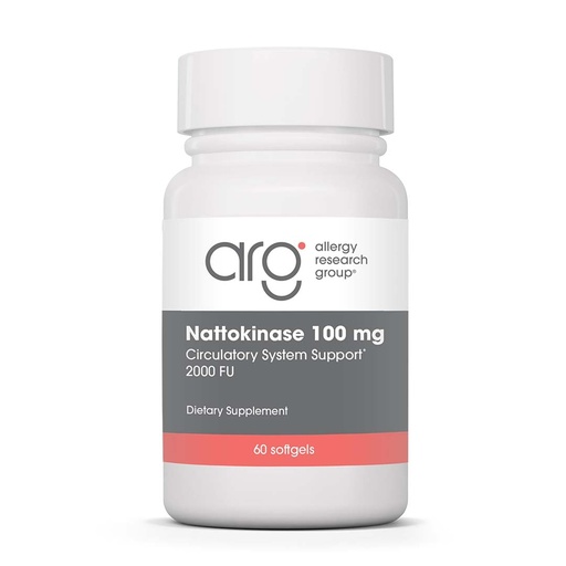 [BRSWIYIPAQORSYLA] Allergy Research Group - Nattokinase Supplement NSK-SD 2000 FU, 100mg - Cardiovascular/Circulatory Health - 60 Softgels