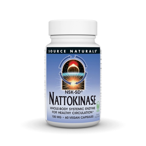 [BRSWIYQOAUBR6YA3] Source Naturals NSK-SD Nattokinase, Systemic Enzyme for Healthy Circulation* 100mg - 60 Vegan Capsules