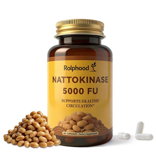 [BRSRGEABPICQ43LZ] Nattokinase Supplement 5000FU Per Serving,Gluten Free, Non-GMO,60 Capsules