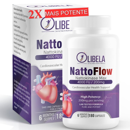 [BRSROHQKA54A4FD2] Nattokinase 4,000 FU 180 Capsules Supports Heart Health, Circulatory System, & Normal Blood Flow. Enzymes for Overall Blood Health, Detox & Cleanse. Non-GMO, Vegan - 6 Months Supply