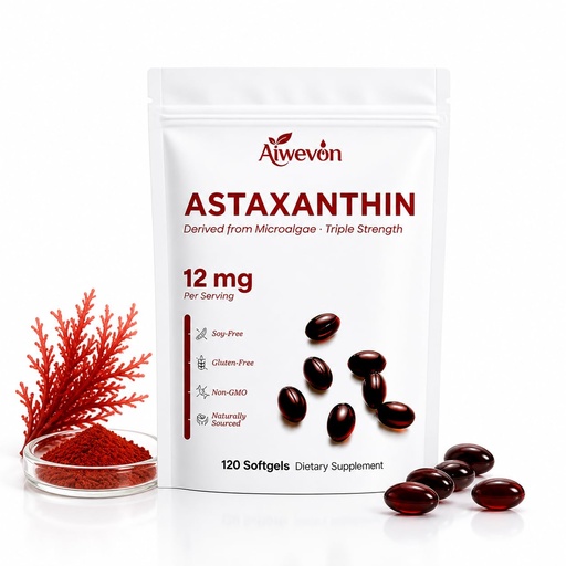 [BRSRGBIBA55WMET4] High Potency Astaxanthin 12mg 120 Softgels, Natural Astaxanthin Supplement from Microalgae with MCT Oil, Powerful Antioxidant Support for Healthy Aging Energy Skin Eye Joint Wellness, Non-GMO