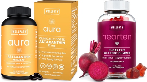 [BRSRGHYFOEARYH33] WellPath Astaxanthin 12mg – Natural Astaxanthin Supplements from Microalgae and Beet Root Gummies (Sugar Free - Blueberry Flavor) 1500 mg