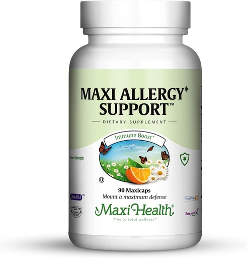 [BRSWIZQTCYHW22L2] Maxi Health Allergy Support Vitamina C con MSM Sinus & Nasal Health, 90 Conde