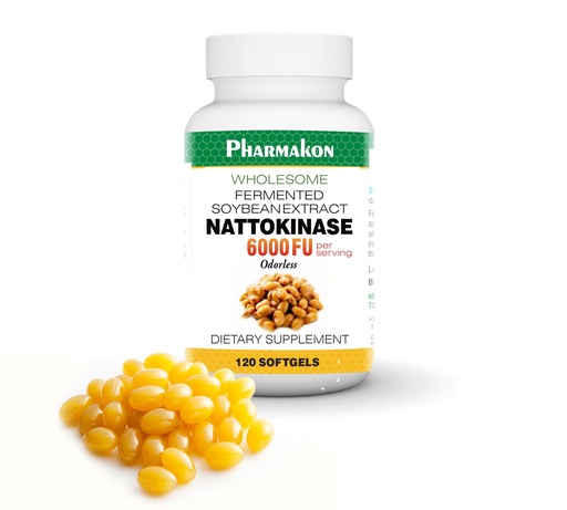 [BRSRMHACDMDQKELA] PHARMAKON Natural Nattokinase Fermented Soybean Extract, 6000 FUs per Serving