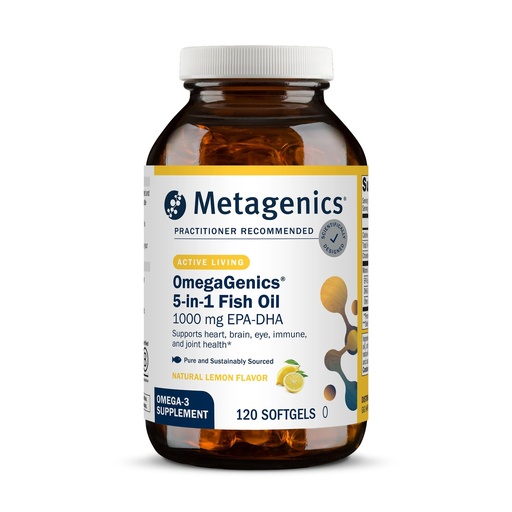 [BRSWICQ6AEHRK3TO] Metagenics OmegaGenics Omega-3 Fish Oil 1000mg EPA DHA -High Potency Omega 3 Supplement for Heart, Brain & Joint Health-Sustainably Sourced- 120 Softgels