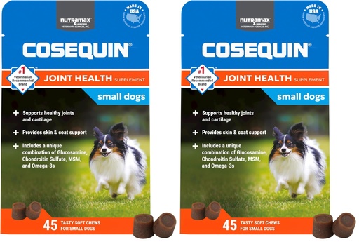 [BRSRGGQKCANQGFDL] Cosequin Minis Soft Chews Maximum Strength with MSM Plus Omega3,45 Count (Pack of 2)