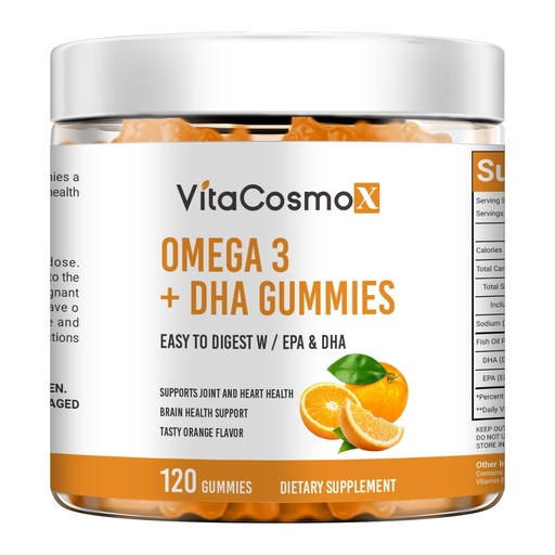 [BRSREHYYBMPR6AY7] Omega-3 Vegan Gummies, 120 Count, Orange & Lemon Flavor, Fish Oil Alternative, DHA from Algae, Omega 3-6-9 from Chia Seeds 100% Vegetarian, Non-GMO & Gluten Free