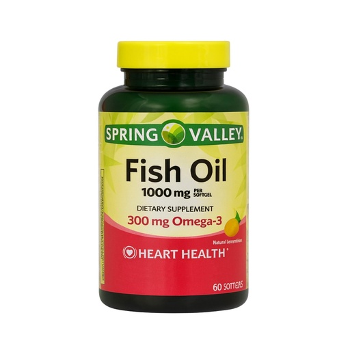 [BRSROGIQOV6BSCQY] Omega 3 Fish Oil 1000mg – 60 Softgels, Omega-3 Supplements for Women and Men, Fish Oil Fatty Acid, Daily Essential Supplement (Pack of 1)
