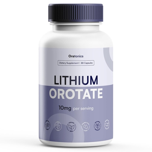 [BRSRGEIZDJ6GOGT4] Lithium Orotate 10mg – Trace Mineral Lithium Supplement for Daily Balance & Cognitive Clarity – Low-Dose, Highly Absorbable Formula – Vegan, Non-GMO Capsules – 30 Count