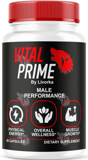 [BRSRAHAHAQNGKALX] LIVORKA Vital Prime, Fórmula avançada para o desempenho masculino masculino, Suplemento Cápsulas de suporte - 1 mês de fornecimento