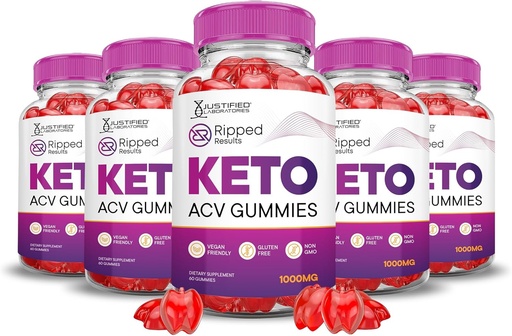 [BRSRAZYLBUMGGFLJ] Justified Laboratories (5 Pack Ripped Results Keto ACV Gummies Advanced Formula 1000MG Ripped Results Formulated with Pomegranate Beet Juice Powder B12 Vegan Non GMO 300 Gummys